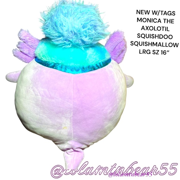 NEW W/TAGS MONICA THE AXOLOTIL SQUISHDOO SQUISHMALLOW LRG SZ 14” SQUISHY & CUTE - Picture 7 of 9